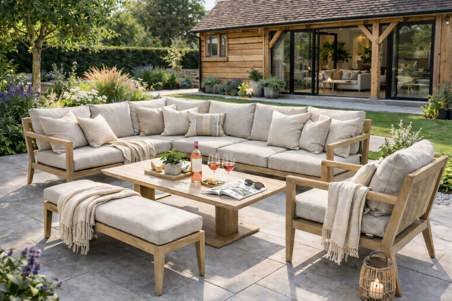 Maine L-shaped corner sofa set